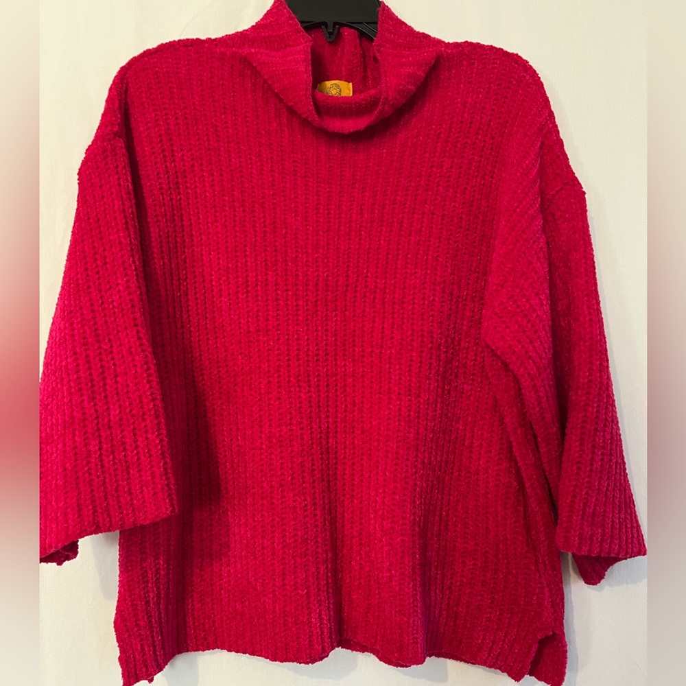 Ruby Rd Petite Sweater, 100% Polyester, PL, Rose Pink, Mock Turtleneck
